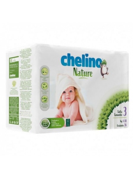 Pack ahorro Pañales T3 4-10 kg Chelino Nature 144 uds : .es: Salud y  cuidado personal